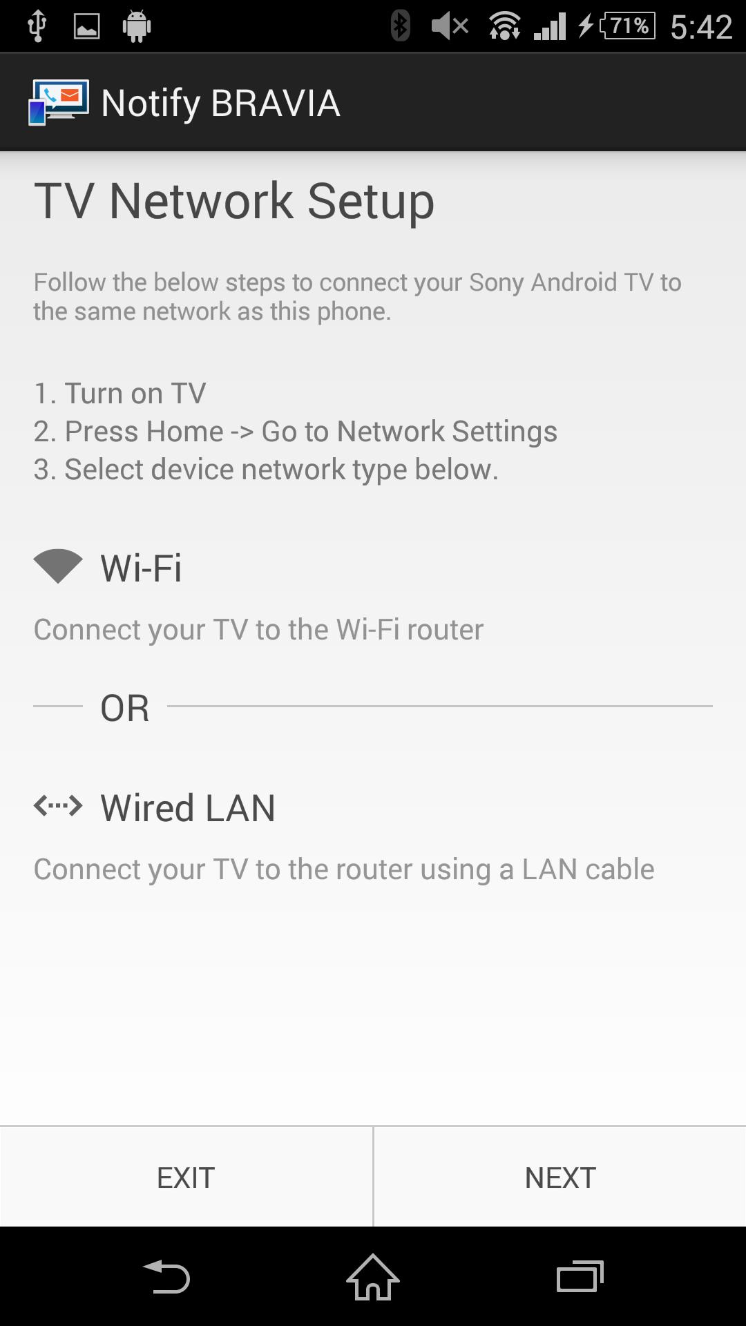 Notify BRAVIA