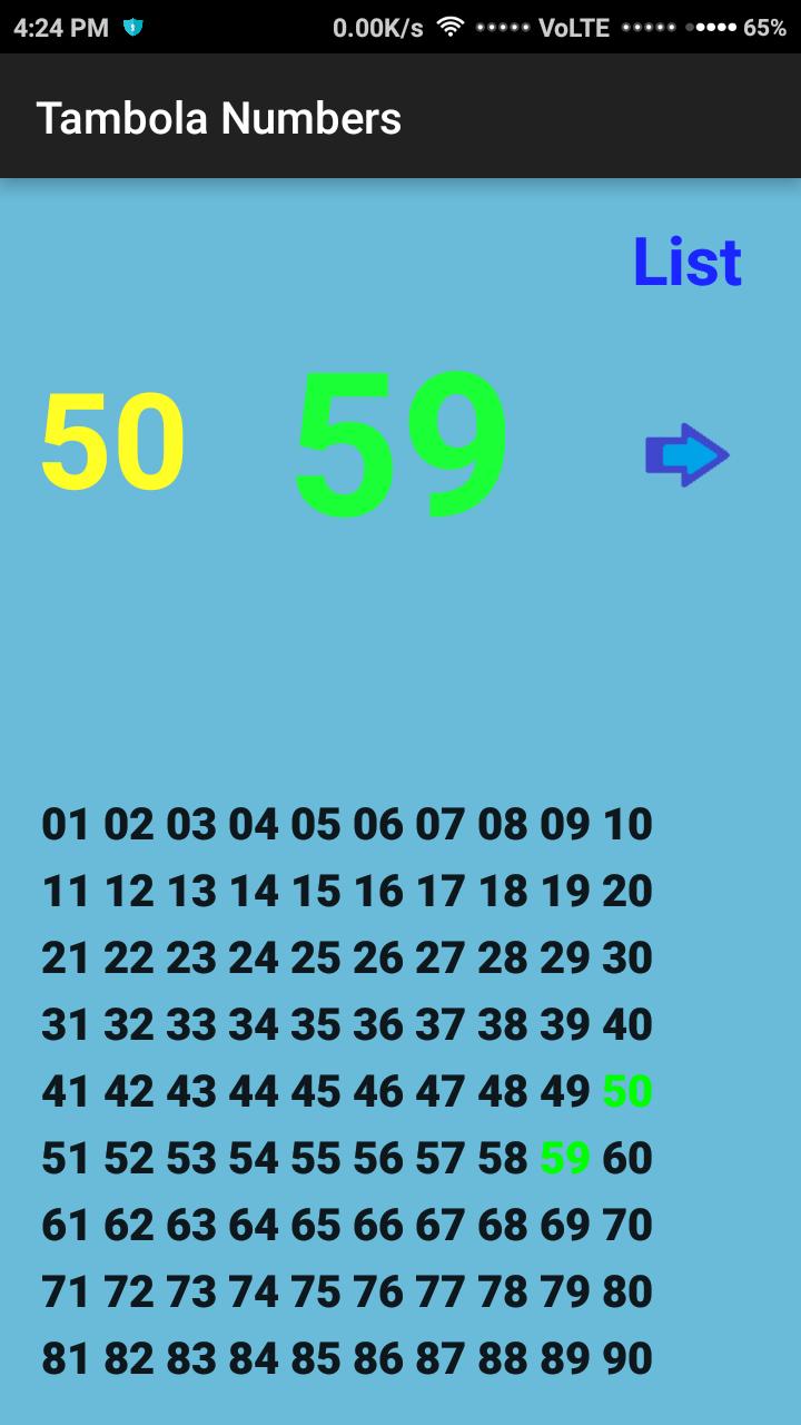 Tambola Numbers
