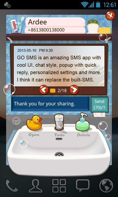 GOSMS WashingRoom Pop ThemeEX