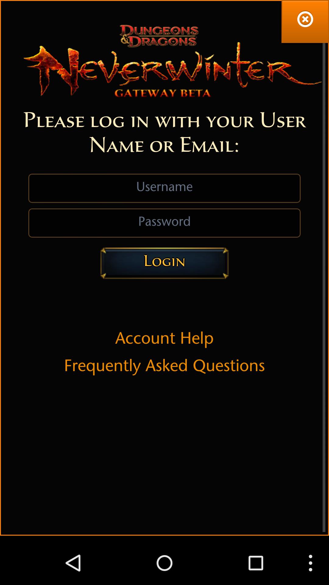 Neverwinter Mobile Access