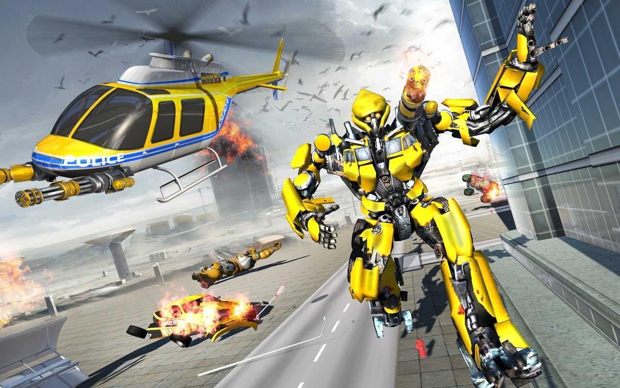 US Police Robot Hero - Helicopter Transformation