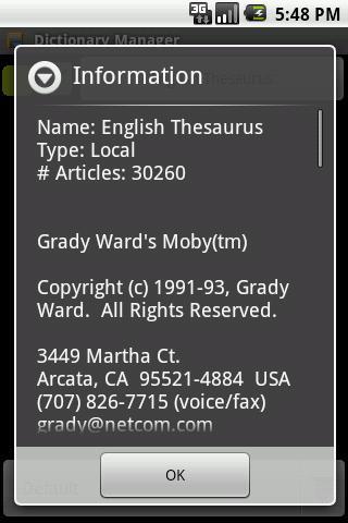 English Thesaurus Package