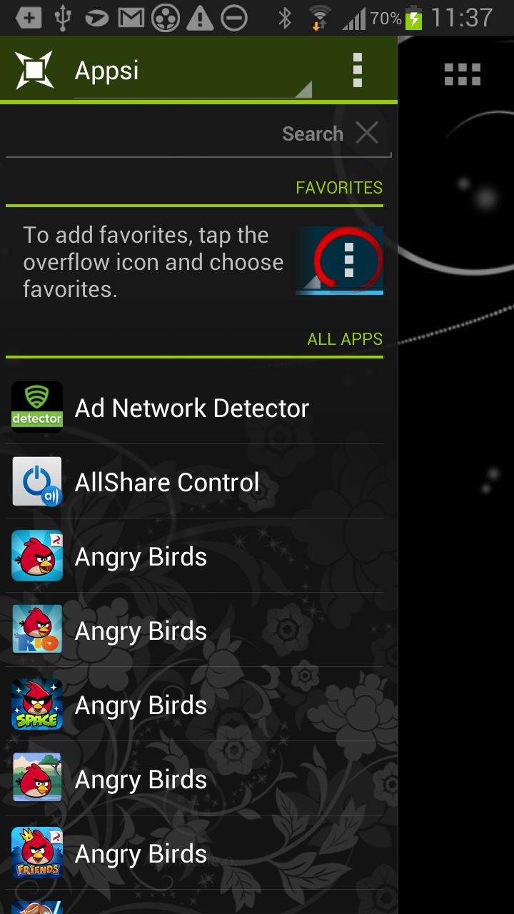 Appsi sidebar