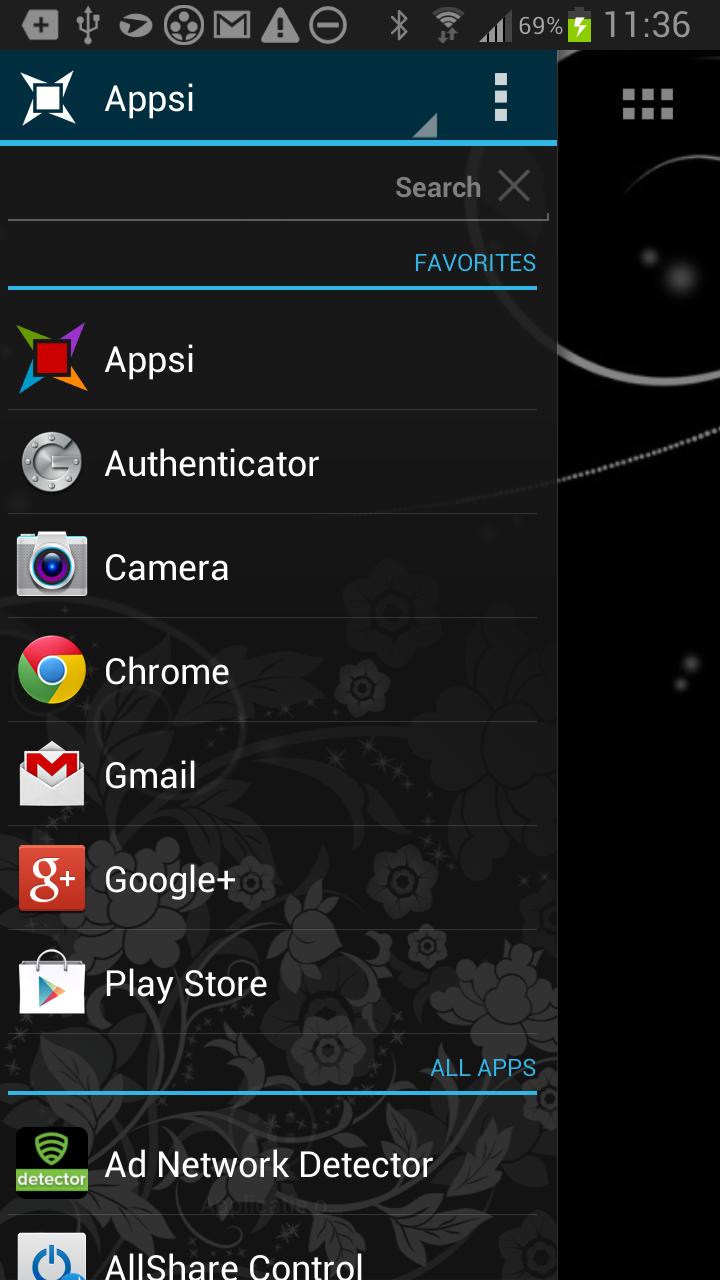 Appsi sidebar