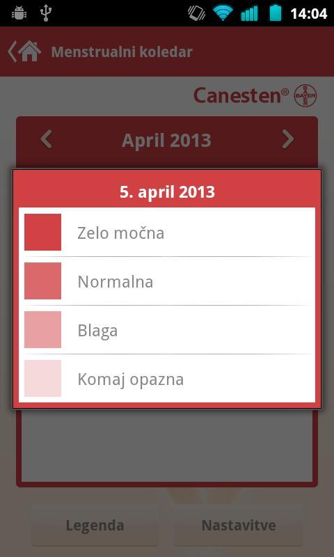 Menstrualni koledar Canesten