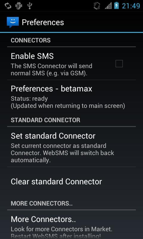 WebSMS: Betamax Connector 2012