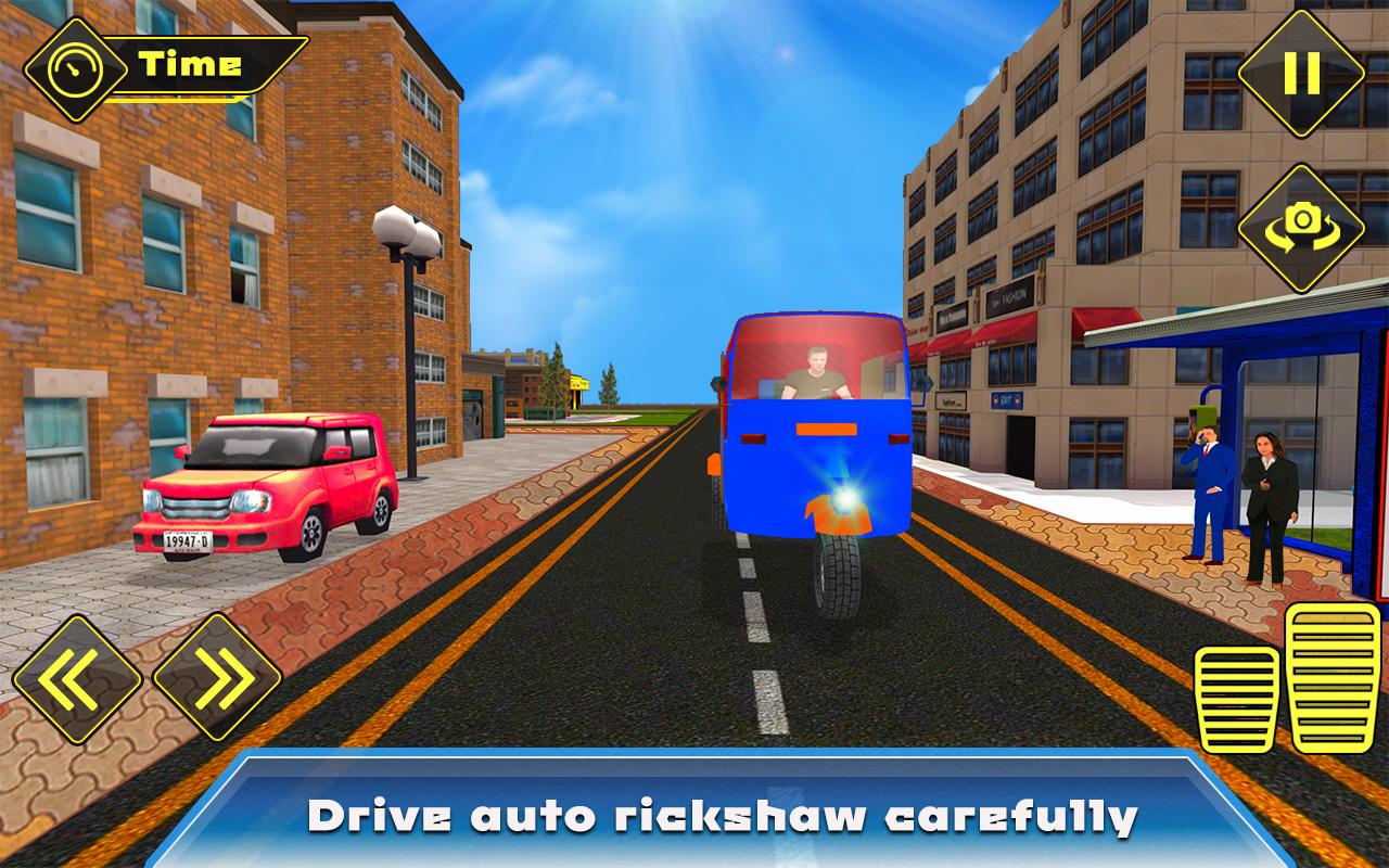 Driving tuk tuk auto rickshaw