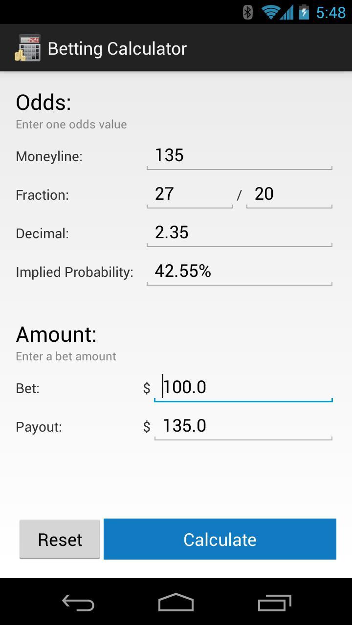 Betting Calculator