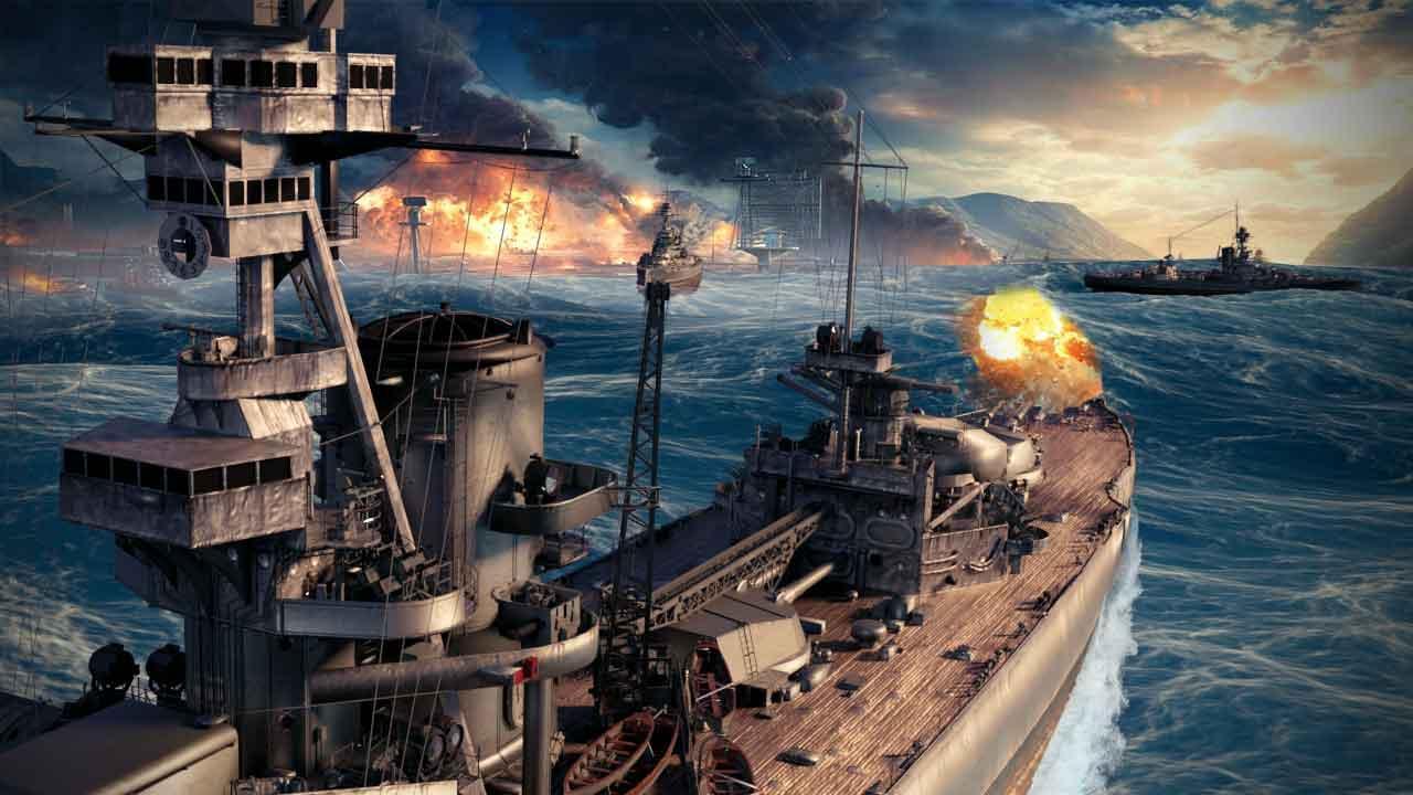naval battle warships: world war battleship attack