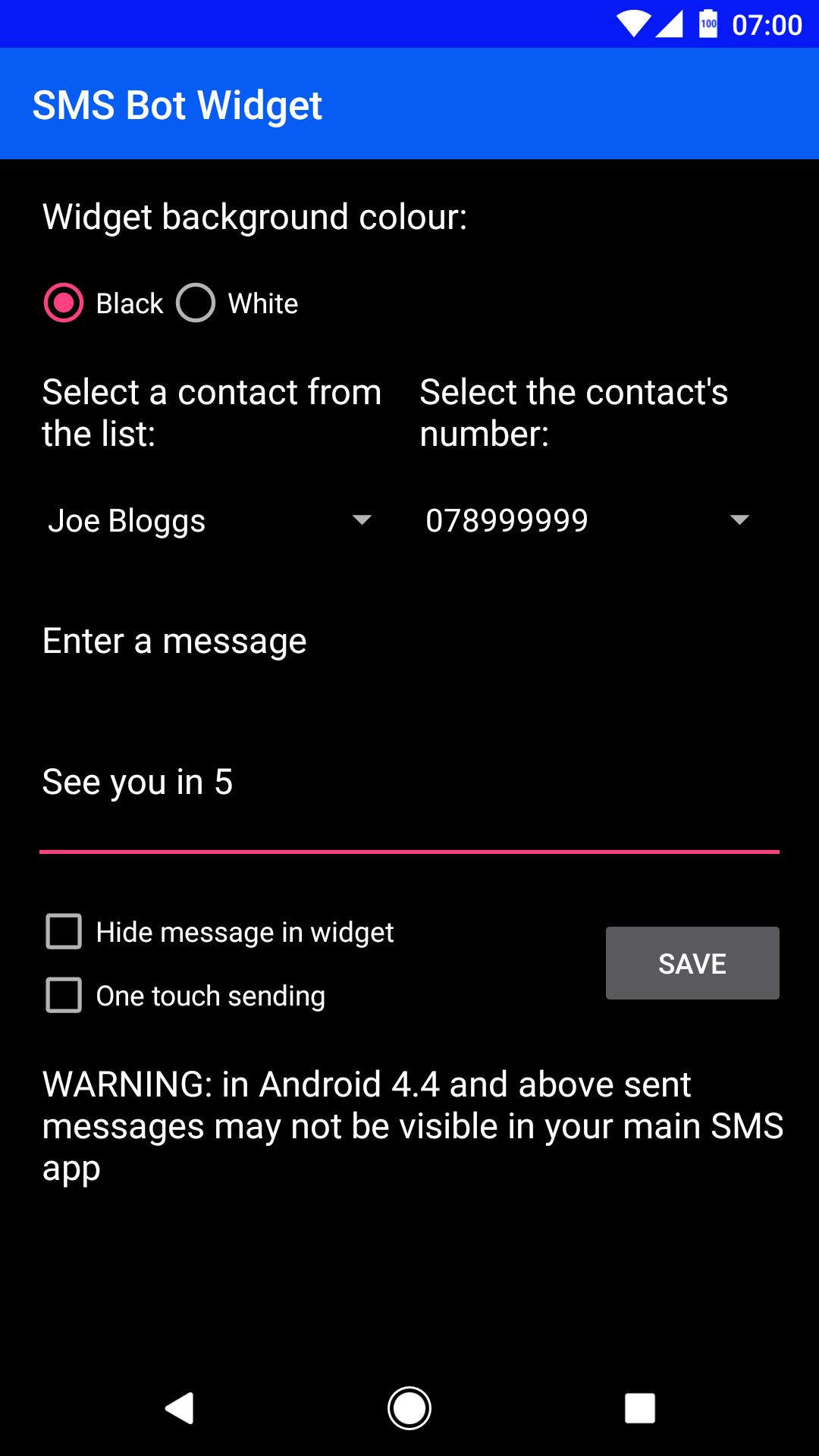 SMS Bot Widget