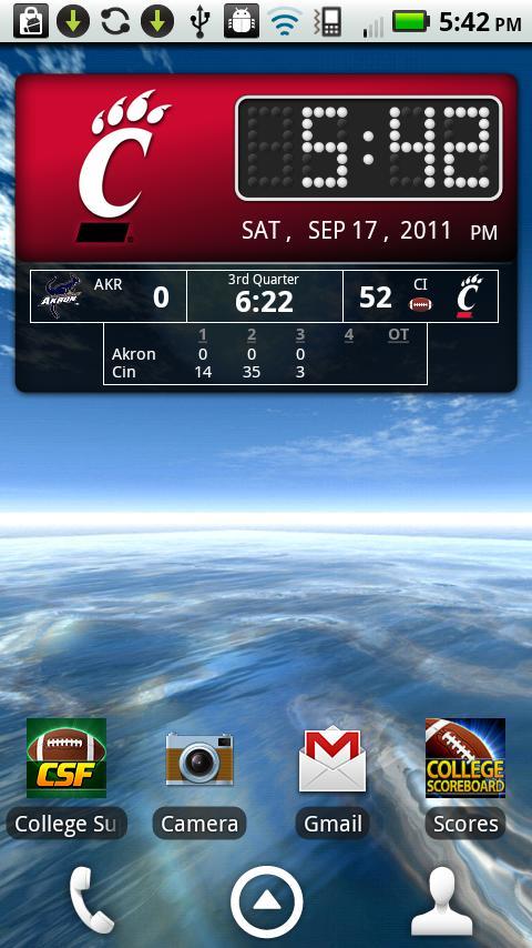 Cincinnati Bearcats Live Clock