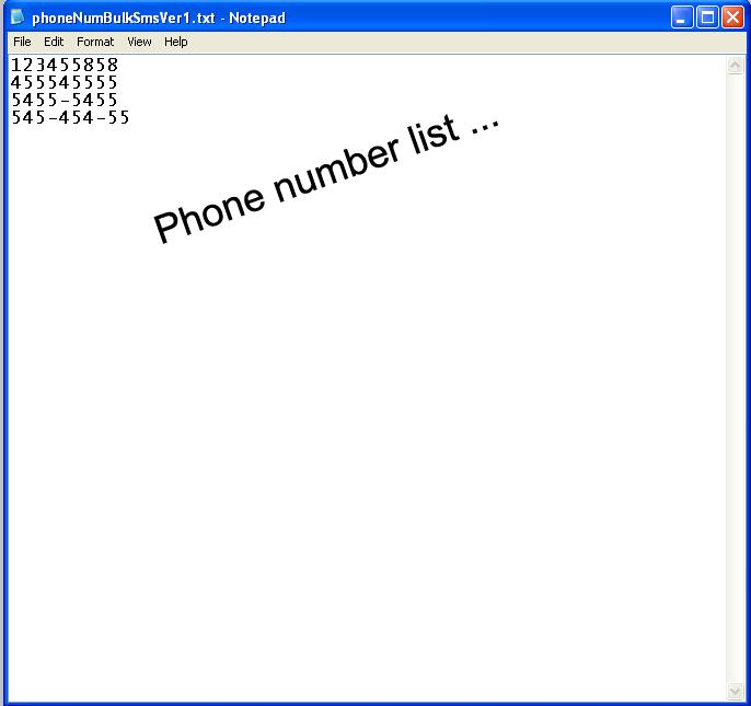 Send Bulk SMS using Text files