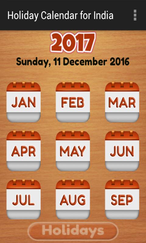 2017 Holiday Calendar India