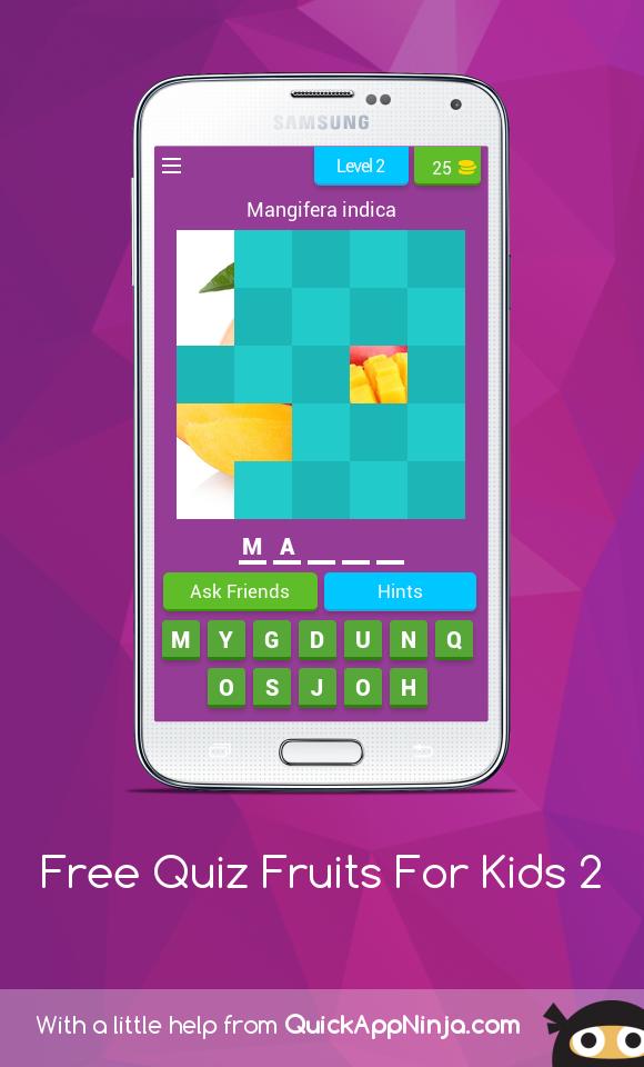 Free Quiz Fruits For Kids 2