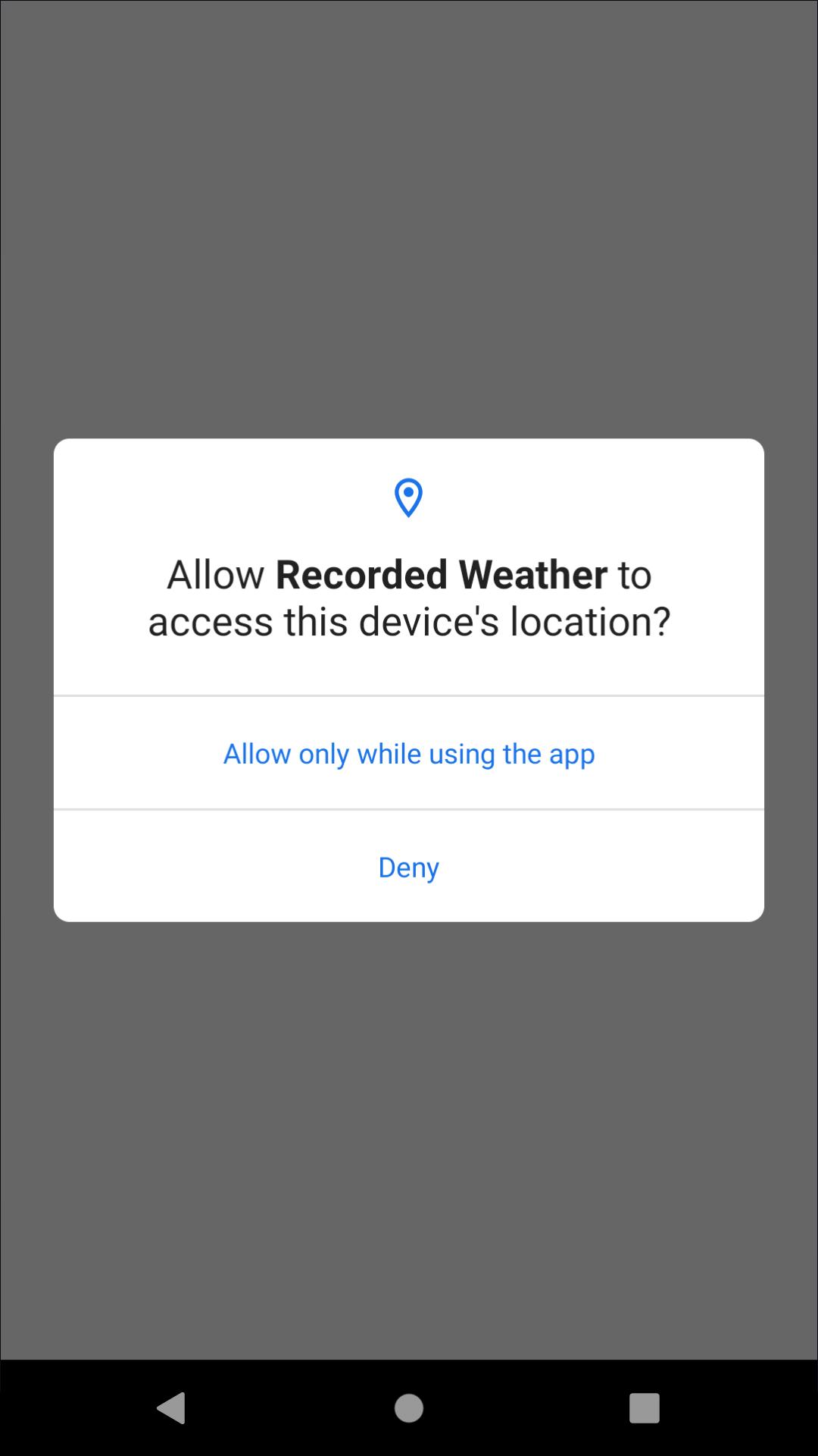 Recorded Weather