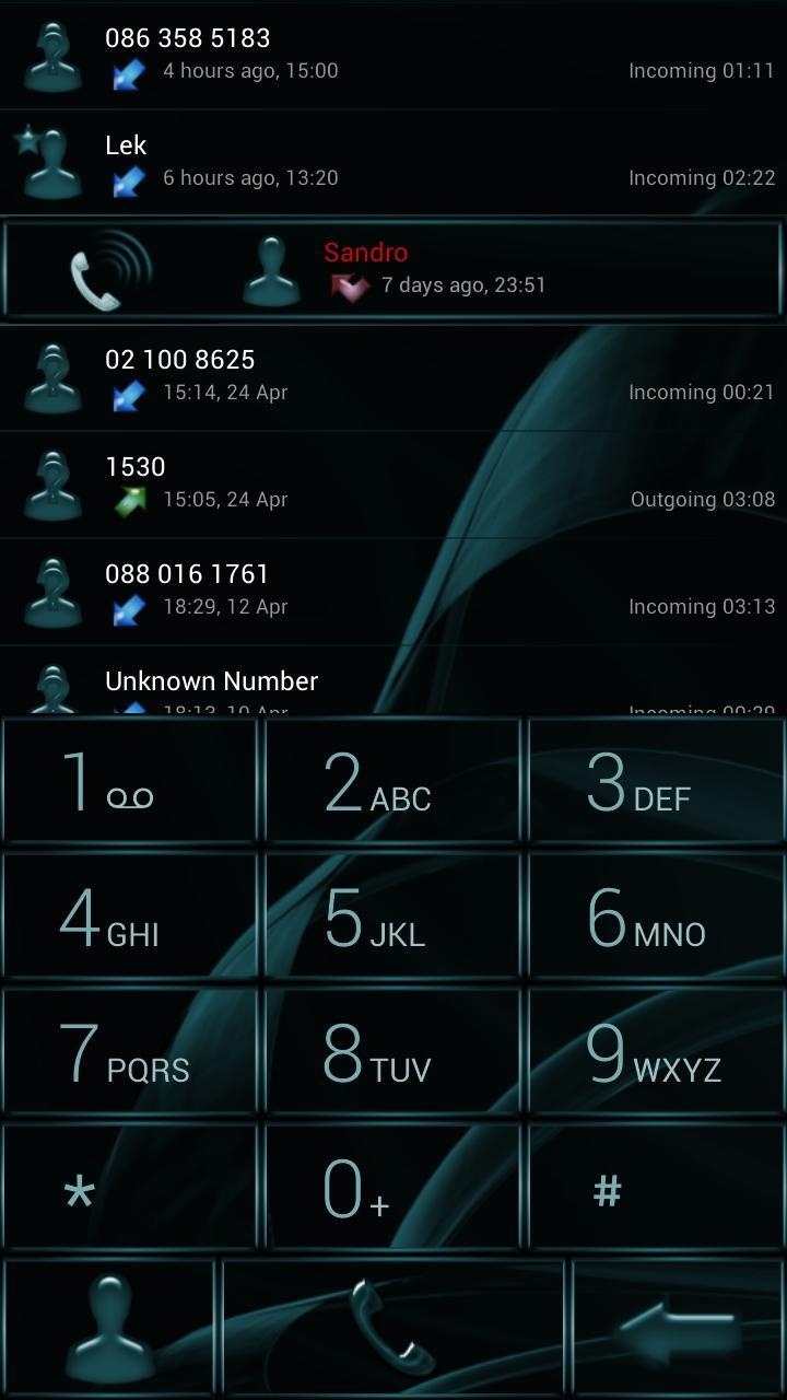 Dialer MetalGate Aqua theme