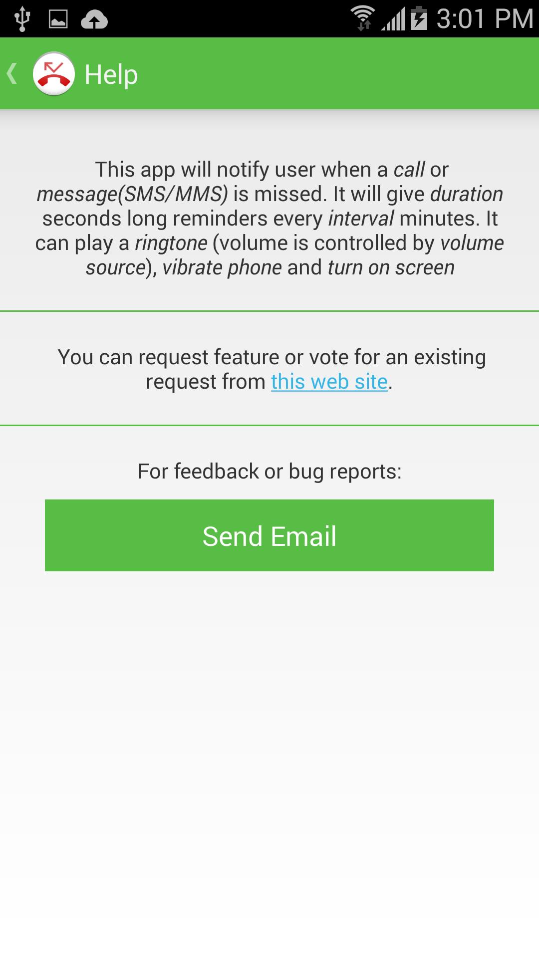 Missed Call Reminder