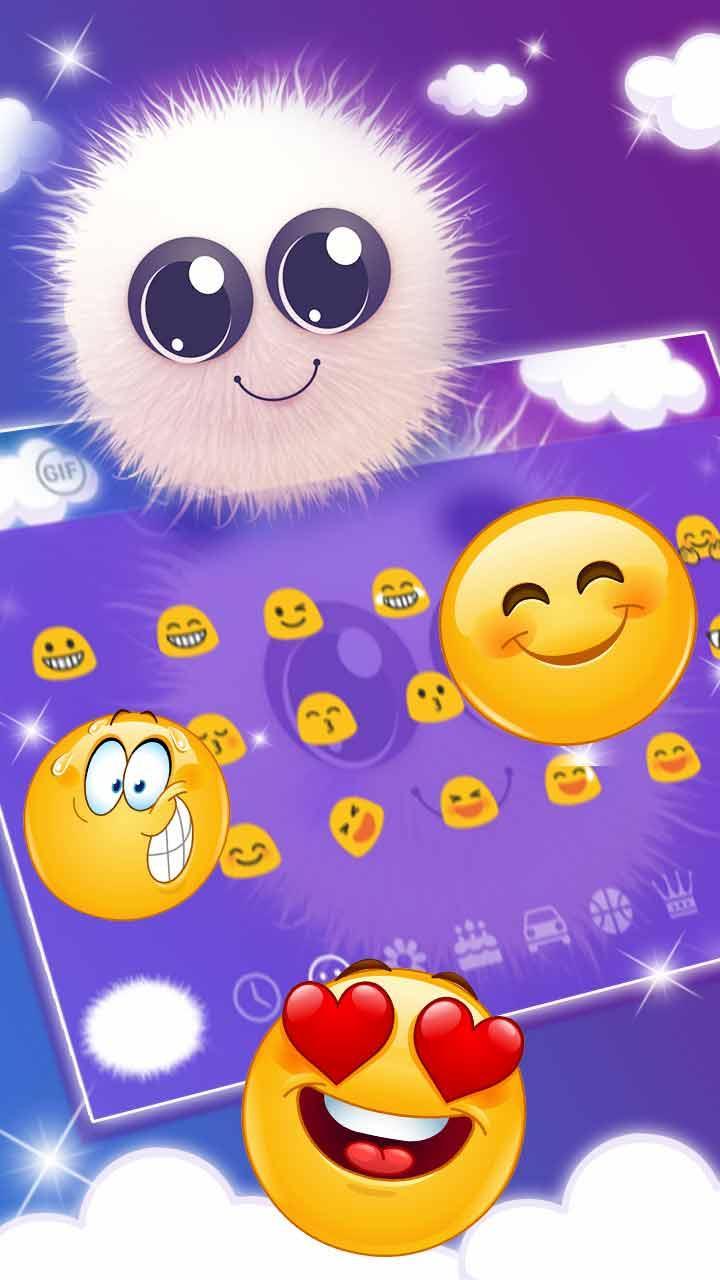 Cute Purple Kawaii Kitty Keyboard theme