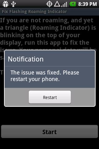 Fix Flashing Roaming Indicator