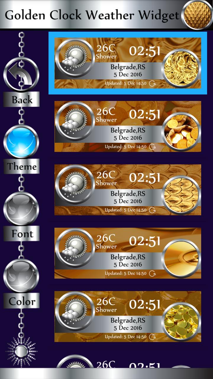 Golden Clock Weather Widget