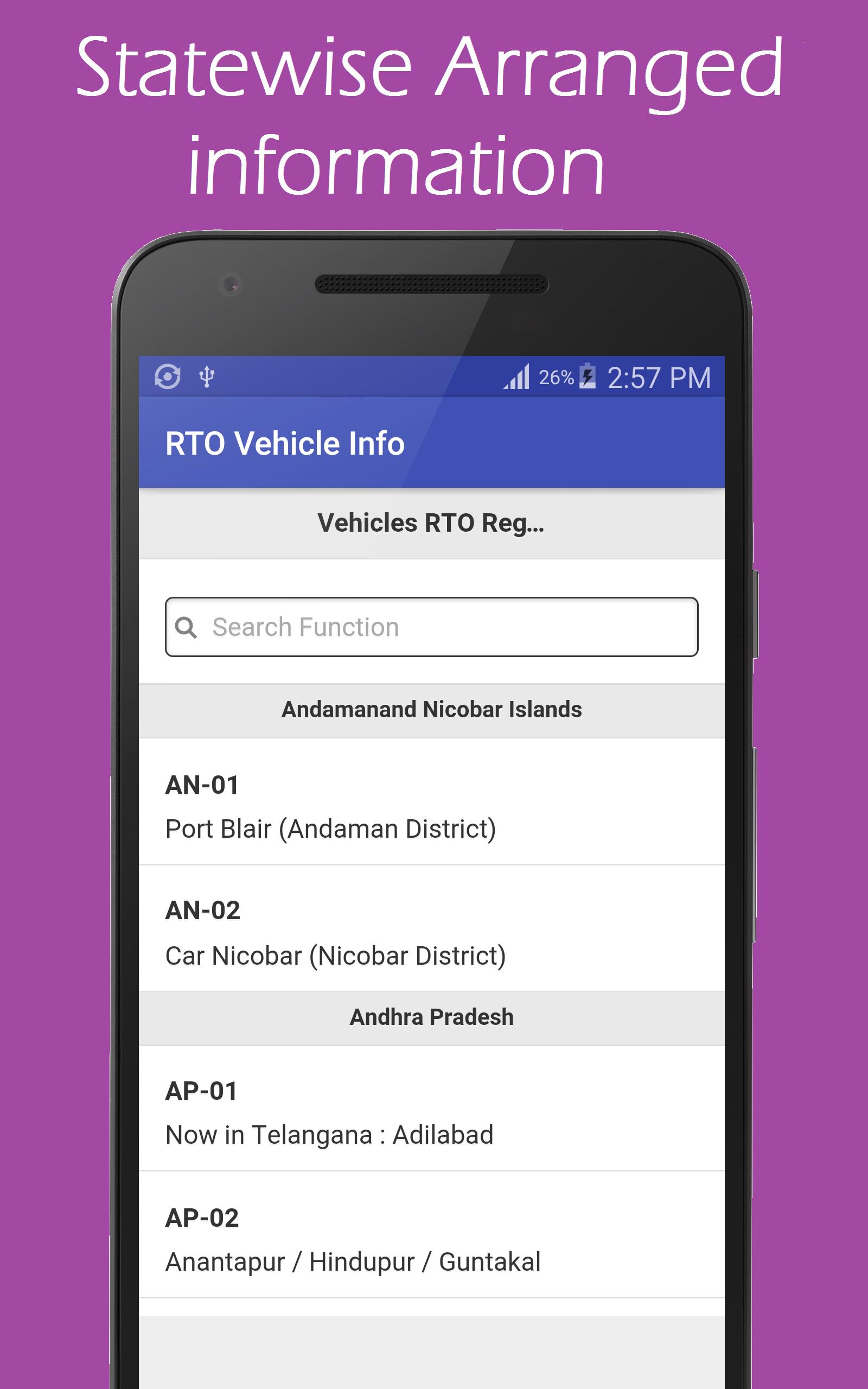 Vehicle RTO Registration info