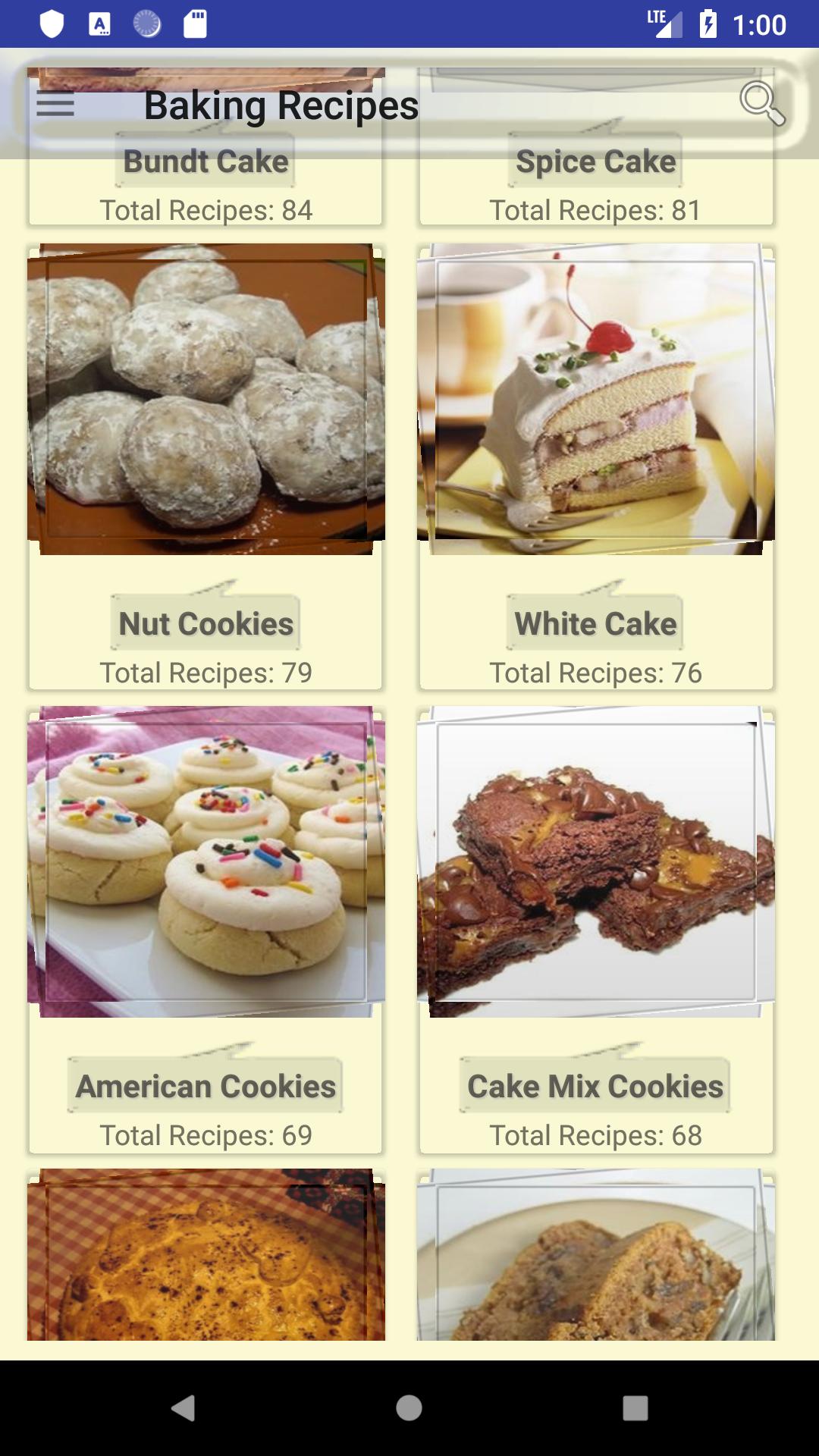 Baking recipes : cookies, cakes and breads