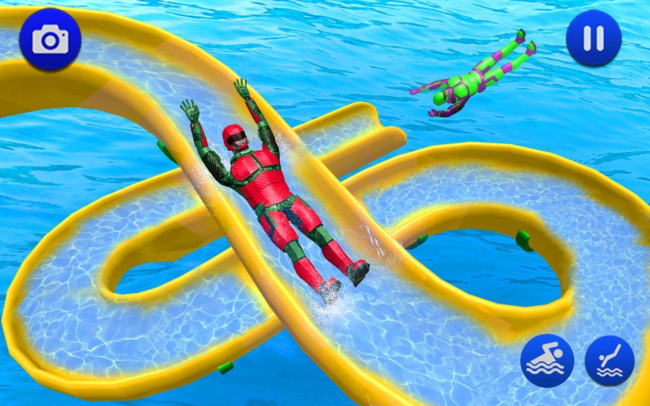 Real Robot Water Slide 2019
