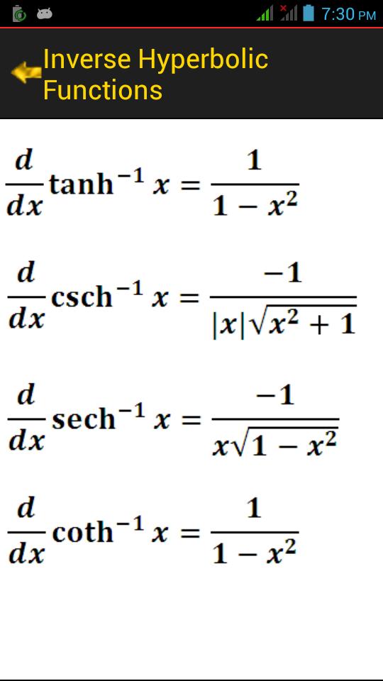 Calculus Formulas
