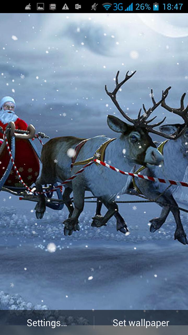 3D Santa Live Wallpaper
