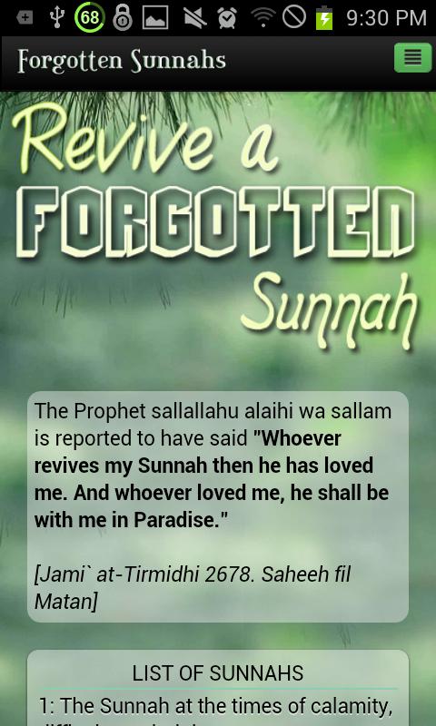 Forgotten Sunnah