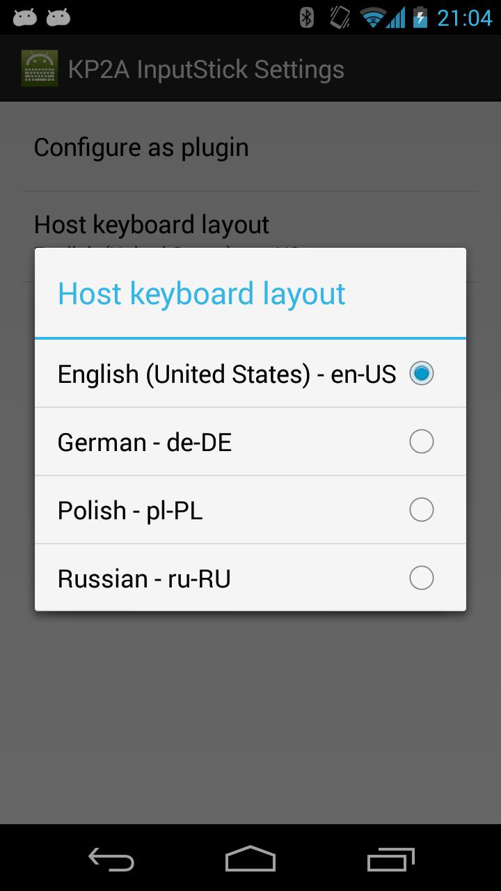 InputStick Plug-In for KP2A