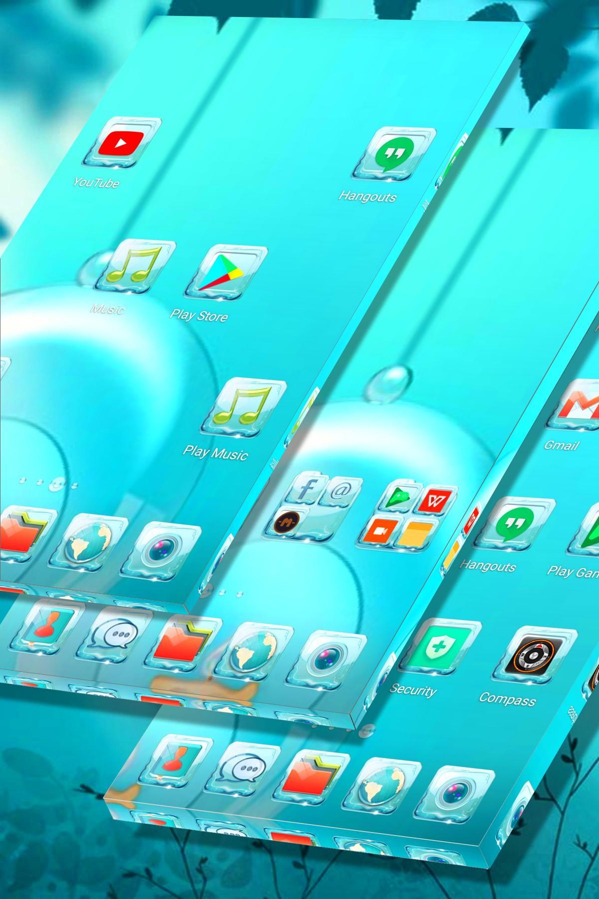 Water Glass Launcher Theme