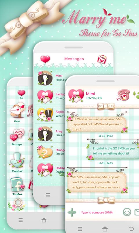 GO SMS PRO MARRY ME THEME