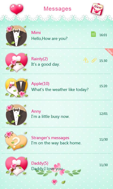 GO SMS PRO MARRY ME THEME