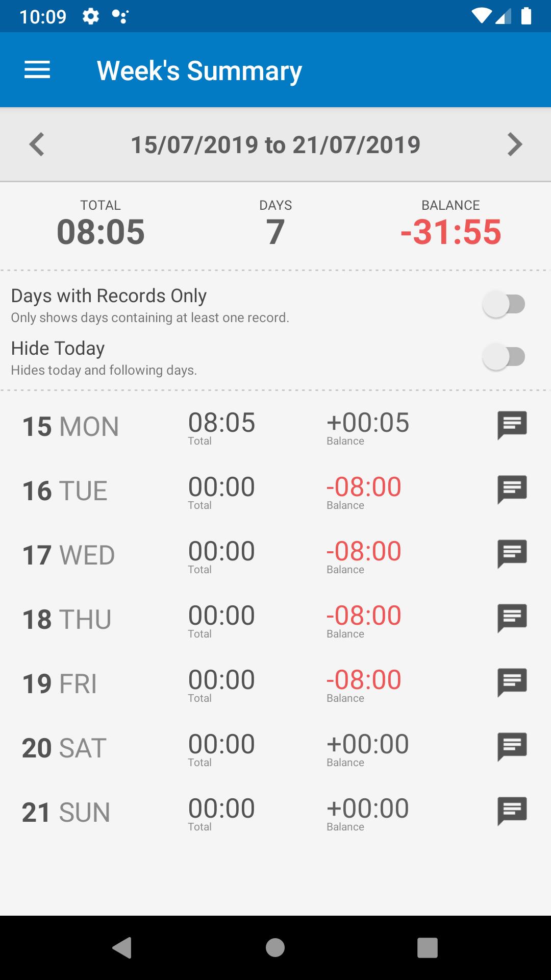Work Diary - Time Sheets