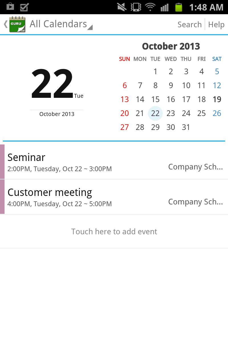 Guru Calendar Free